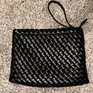 Rachel Zoe Black Textured Clutch Wristlet
